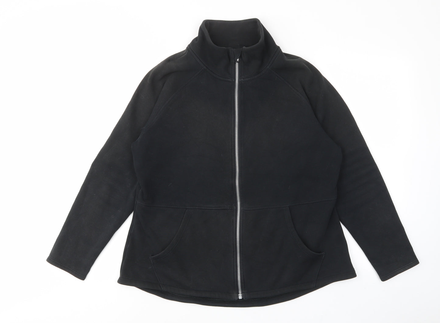 Skechers Womens Black Cotton Full Zip Sweatshirt Size L Pullover - Pockets