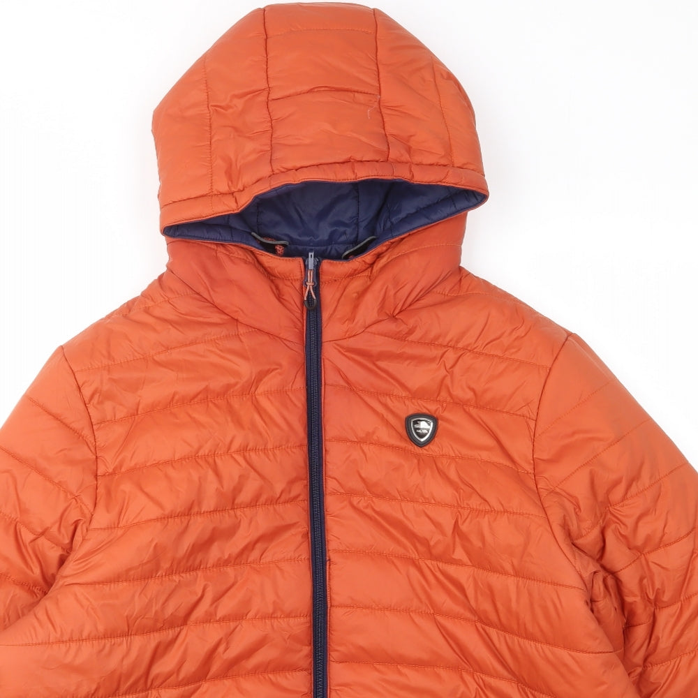 Trespass Mens Orange Jacket Coat Size L Zip - Zip Pockets, Logo, Reversible