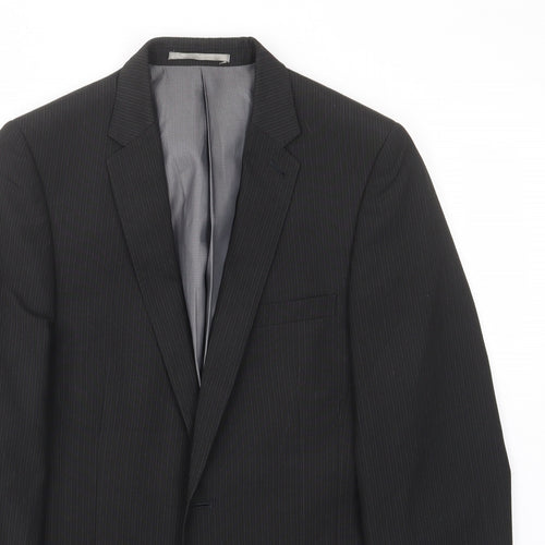 Marks and Spencer Mens Black Polyester Jacket Suit Jacket Size 38 Regular - Inside pockets