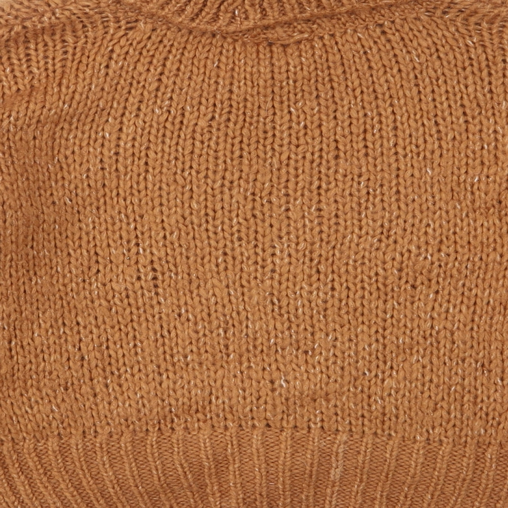 River Island Womens Brown Roll Neck Acrylic Pullover Jumper Size XS - Cropped