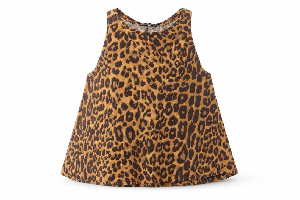 ASOS Womens Brown Animal Print Polyester Camisole Tank Size 8 Scoop Neck