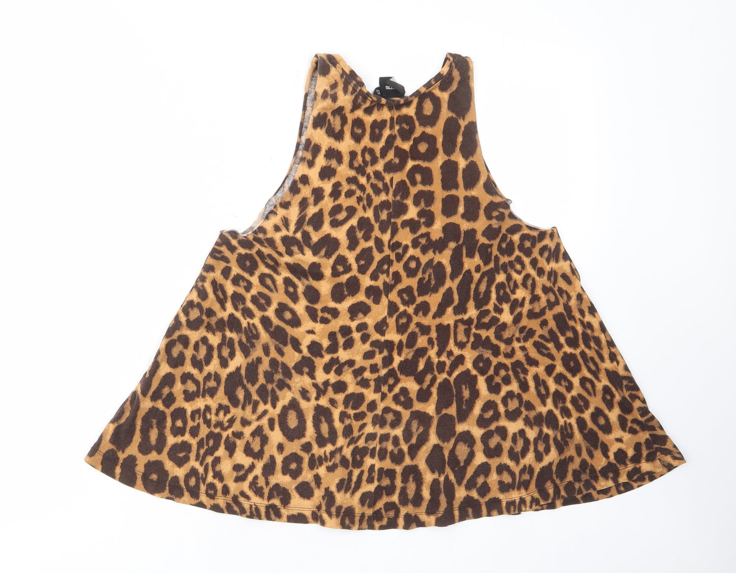 ASOS Womens Brown Animal Print Polyester Camisole Tank Size 8 Scoop Neck