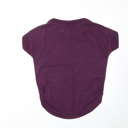 NEXT Womens Purple Striped Viscose Basic T-Shirt Size 8 Crew Neck - Ruched Sides