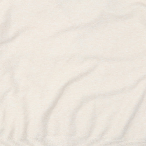 Mark Alexander Womens Beige V-Neck Polyester Pullover Jumper Size XL - Collared