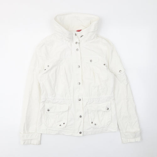 H&M Womens White Jacket Size 10 Zip - Pockets, Buttons