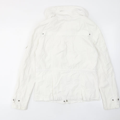 H&M Womens White Jacket Size 10 Zip - Pockets, Buttons