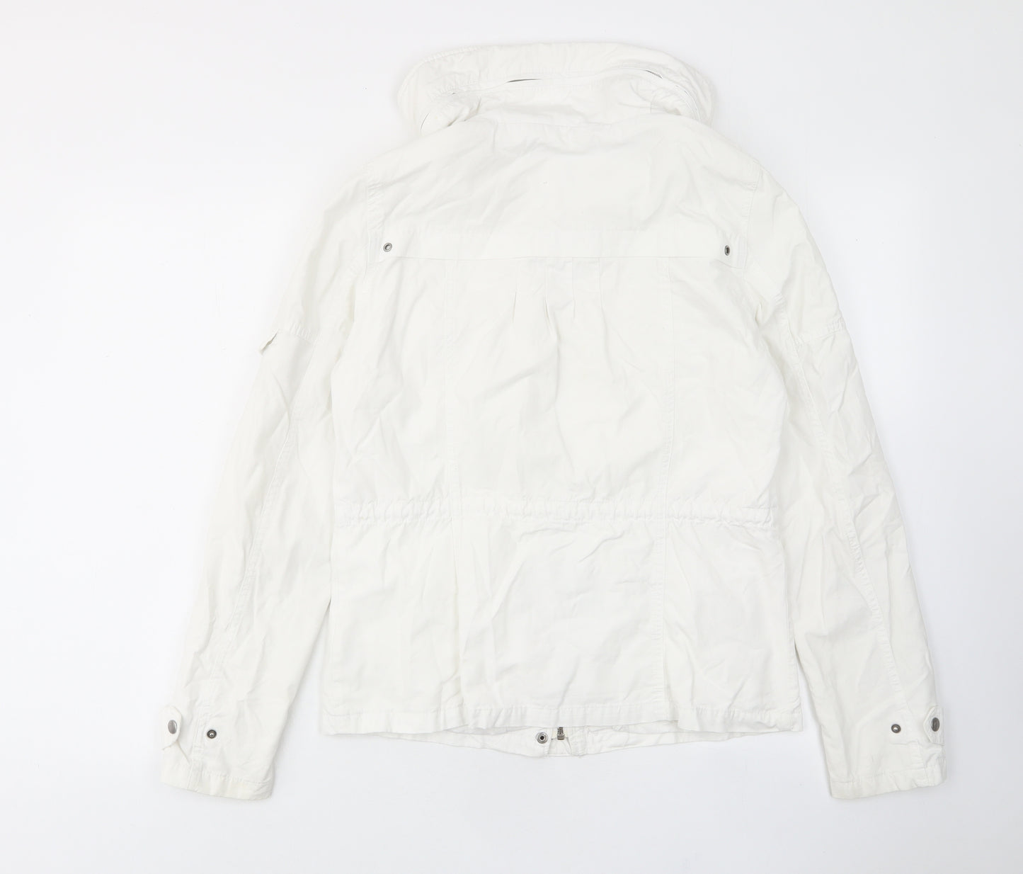 H&M Womens White Jacket Size 10 Zip - Pockets, Buttons