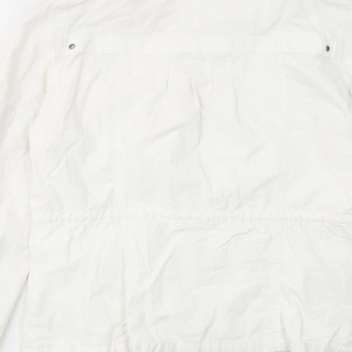 H&M Womens White Jacket Size 10 Zip - Pockets, Buttons