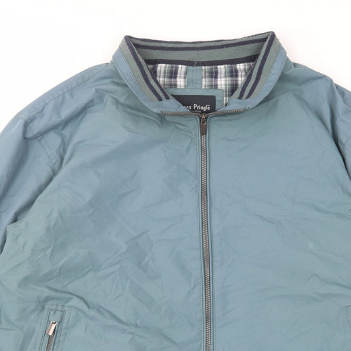 James Pringle Mens Green Bomber Jacket Jacket Size L Zip - Zip Pockets