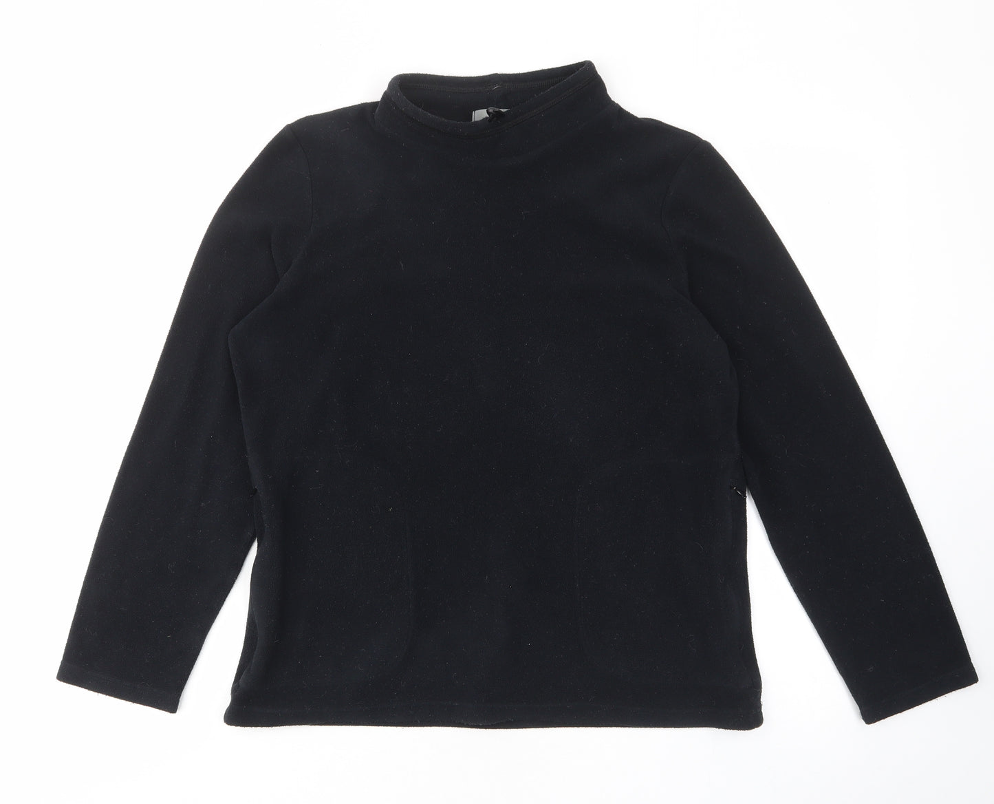 Marks and Spencer Womens Black Polyester Pullover Sweatshirt Size 12 Pullover - Zip Pockets