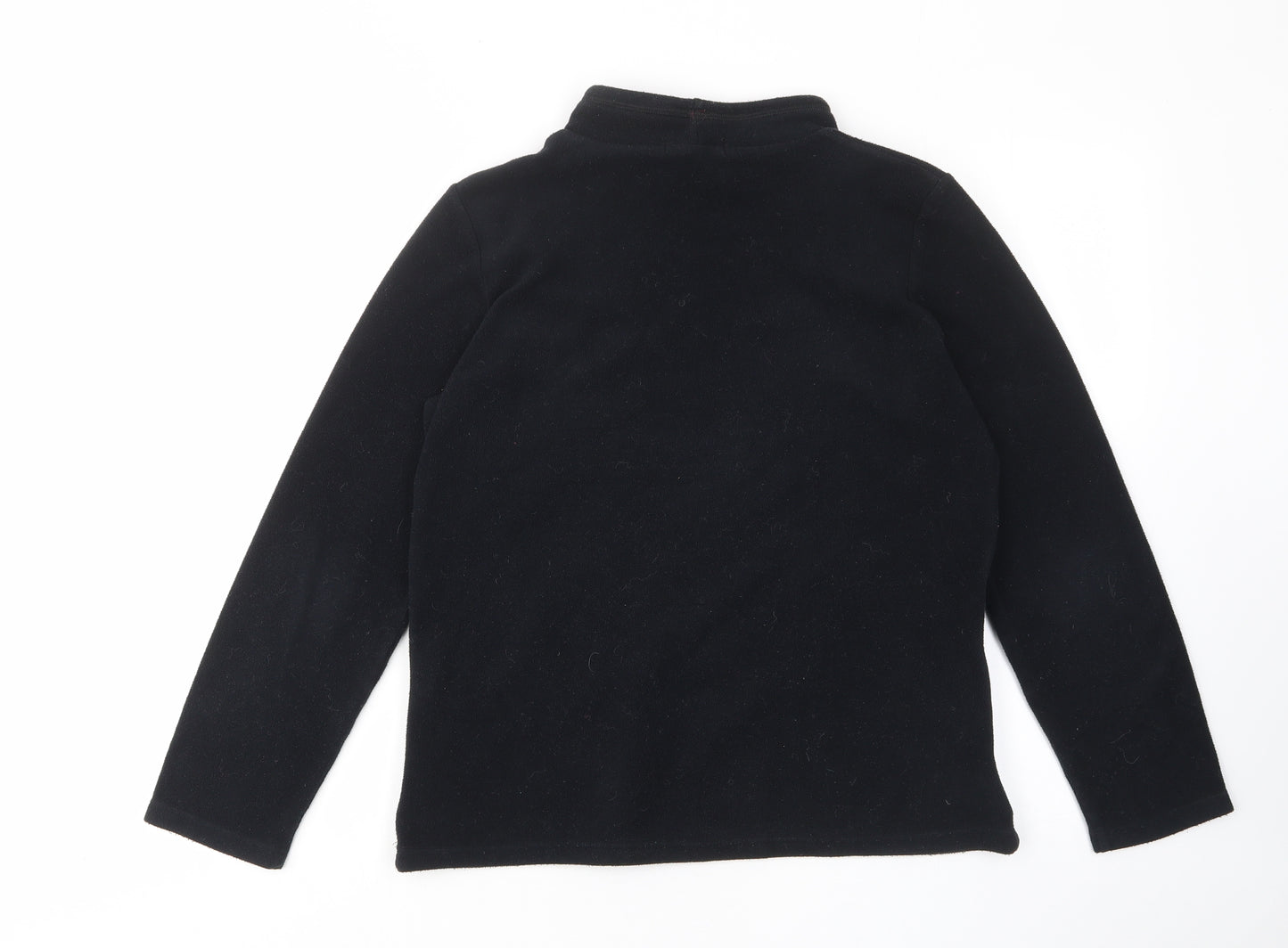 Marks and Spencer Womens Black Polyester Pullover Sweatshirt Size 12 Pullover - Zip Pockets
