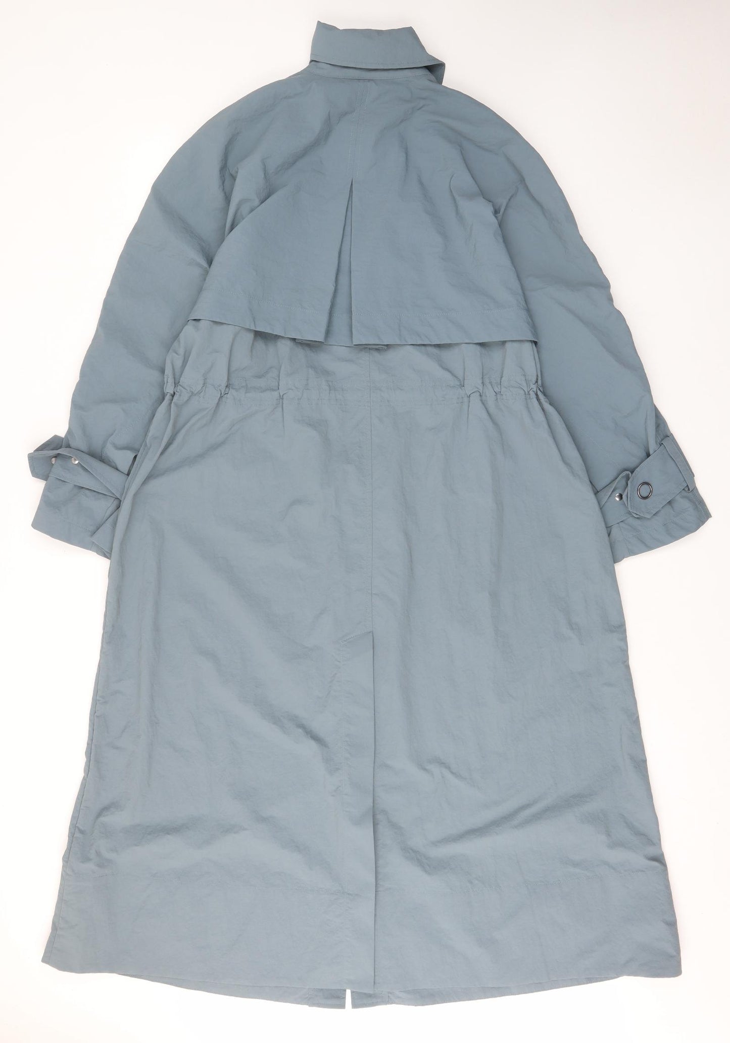 French Connection Womens Blue Trench Coat Coat Size M Button - Pockets, Collared