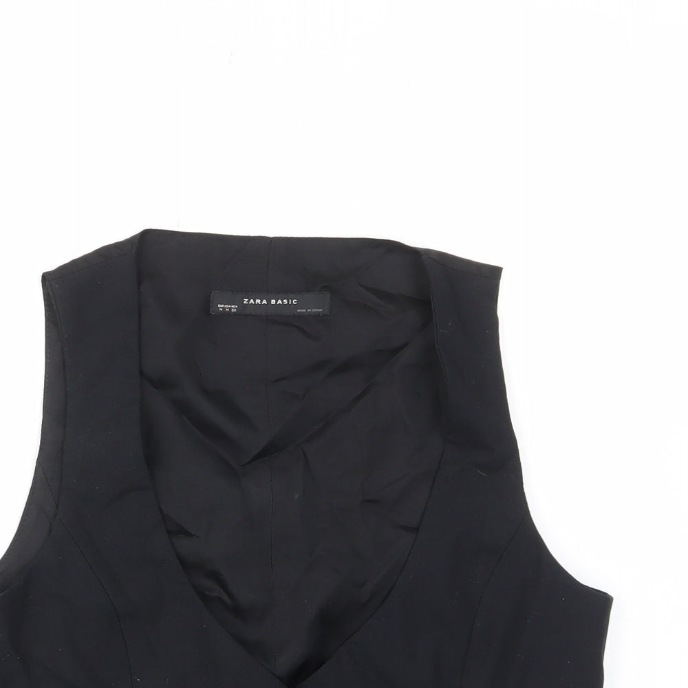 Zara Womens Black Polyester Jacket Suit Waistcoat Size M