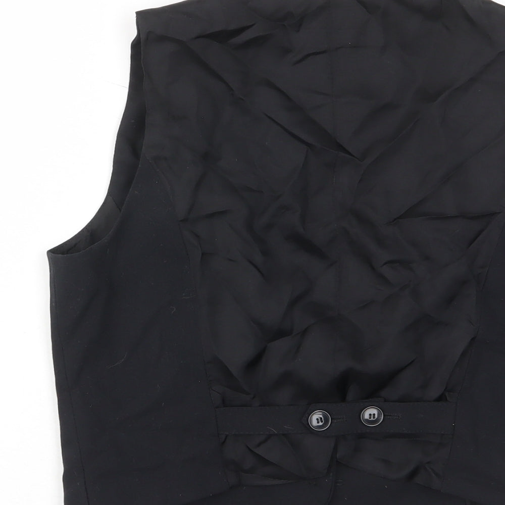 Zara Womens Black Polyester Jacket Suit Waistcoat Size M