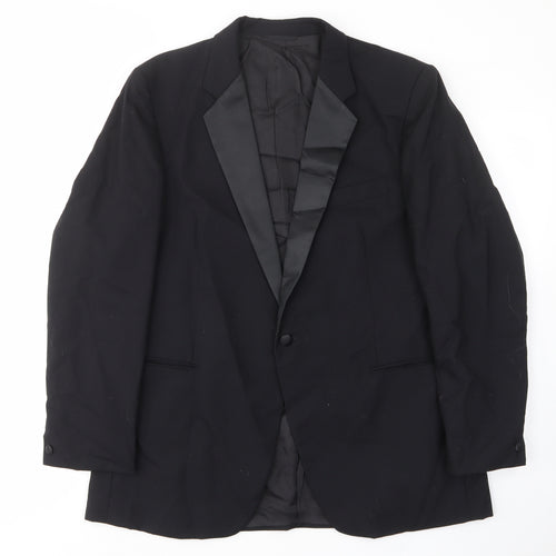 St.michael Mens Black Wool Jacket Suit Jacket Size 42 Regular - Inside pockets