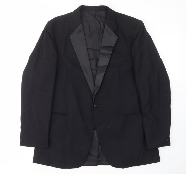 St.michael Mens Black Wool Jacket Suit Jacket Size 42 Regular - Inside pockets