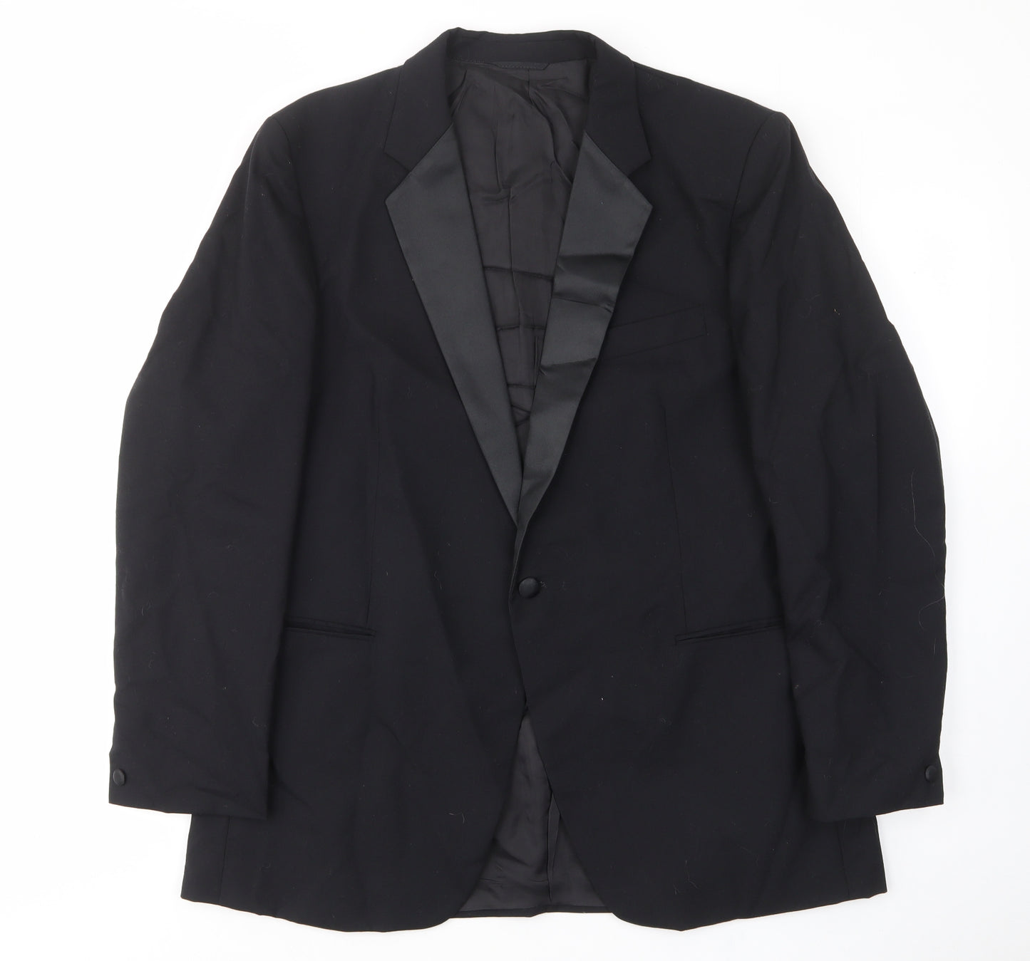 St.michael Mens Black Wool Jacket Suit Jacket Size 42 Regular - Inside pockets