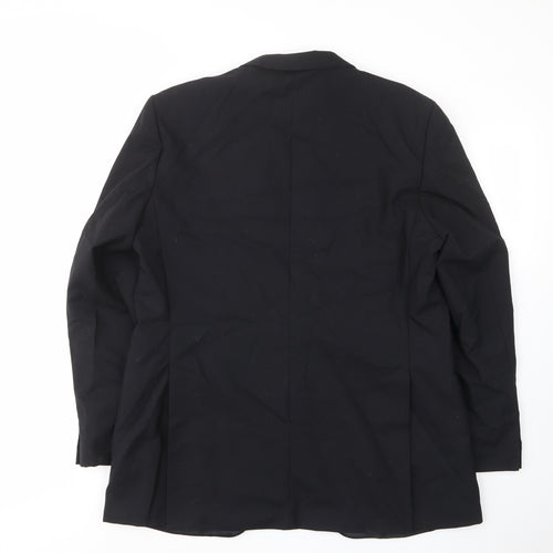St.michael Mens Black Wool Jacket Suit Jacket Size 42 Regular - Inside pockets