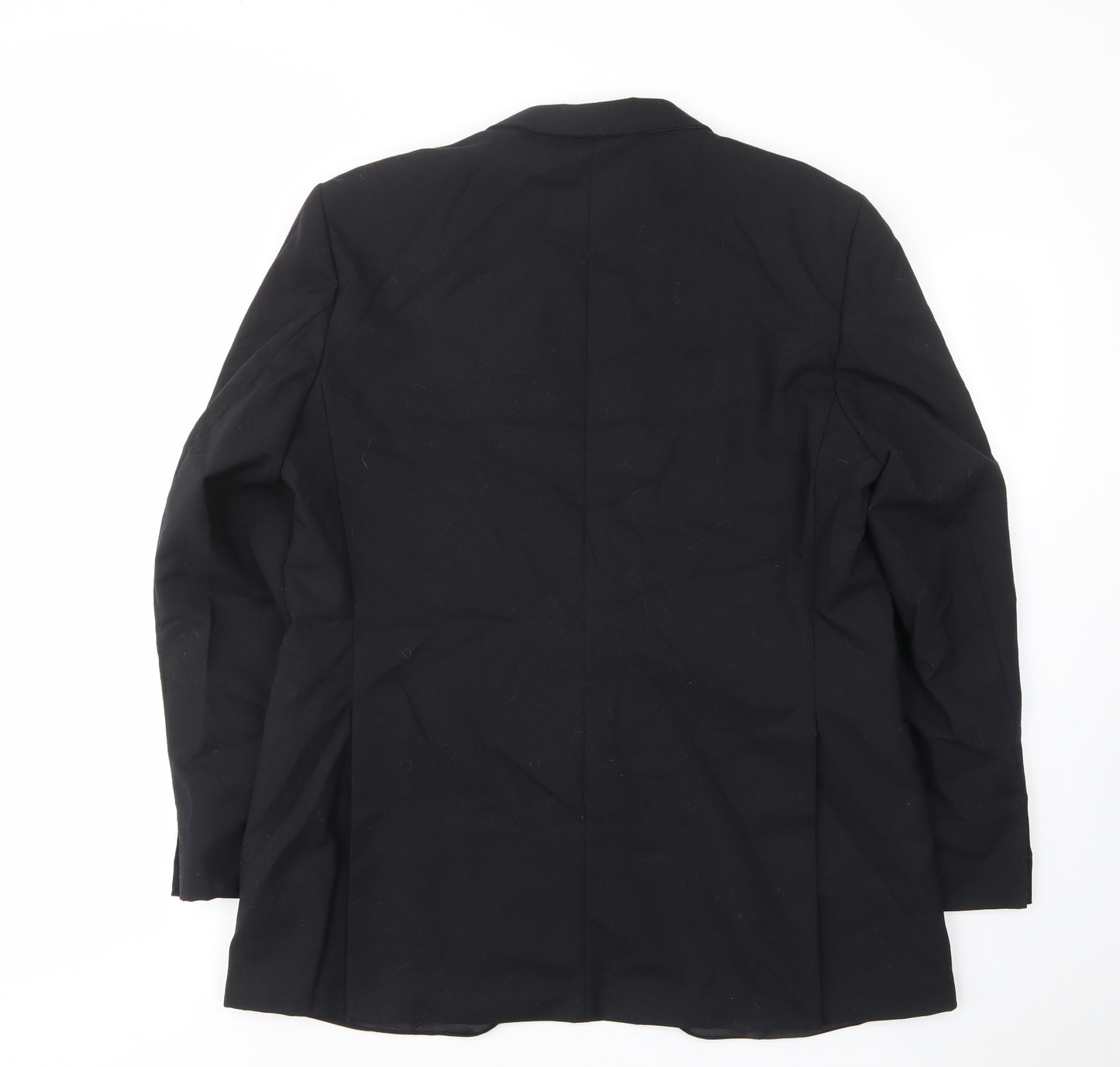 St.michael Mens Black Wool Jacket Suit Jacket Size 42 Regular - Inside pockets