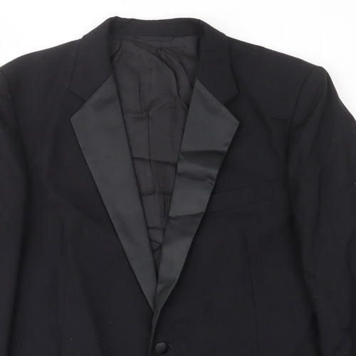 St.michael Mens Black Wool Jacket Suit Jacket Size 42 Regular - Inside pockets