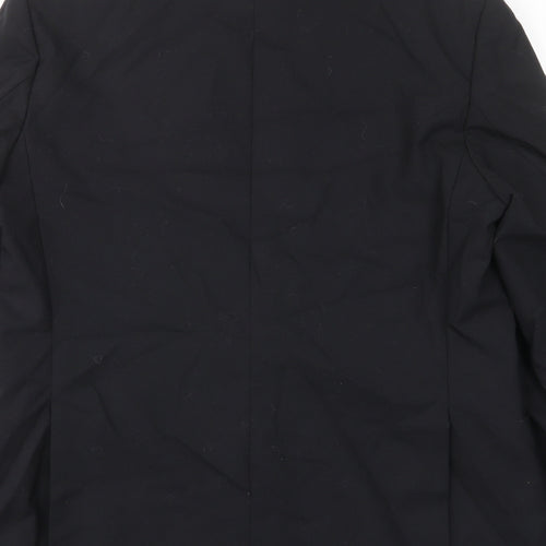 St.michael Mens Black Wool Jacket Suit Jacket Size 42 Regular - Inside pockets