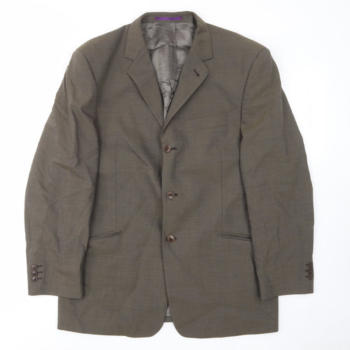 NEXT Mens Brown Wool Jacket Suit Jacket Size 40 Regular - Inside pockets