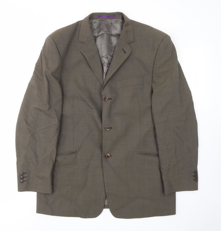 NEXT Mens Brown Wool Jacket Suit Jacket Size 40 Regular - Inside pockets