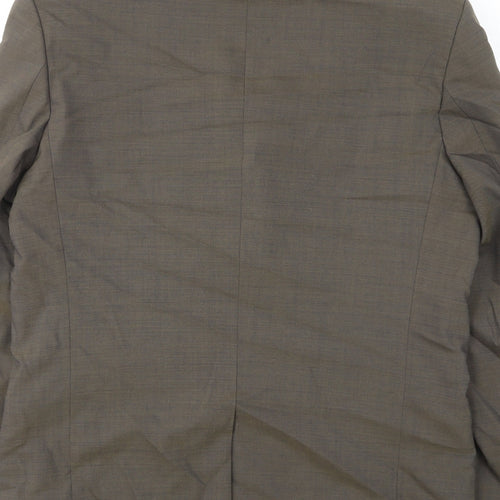 NEXT Mens Brown Wool Jacket Suit Jacket Size 40 Regular - Inside pockets