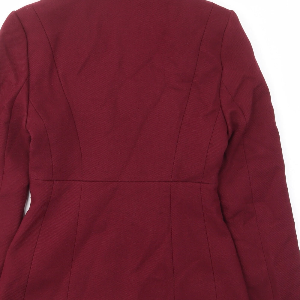 Marks and Spencer Womens Red Jacket Blazer Size 8 Button - Pockets