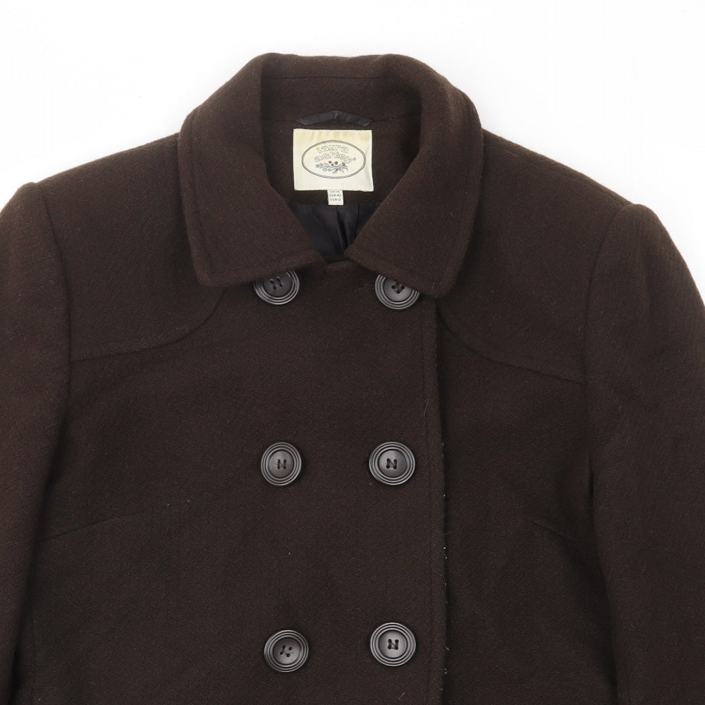 Laura Ashley Womens Brown Jacket Size 16 Button - Pockets, Collared