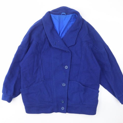 Littlewoods Womens Blue Jacket Size 12 Button - Pockets, Collared