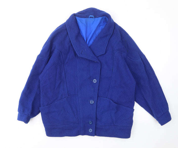 Littlewoods Womens Blue Jacket Size 12 Button - Pockets, Collared