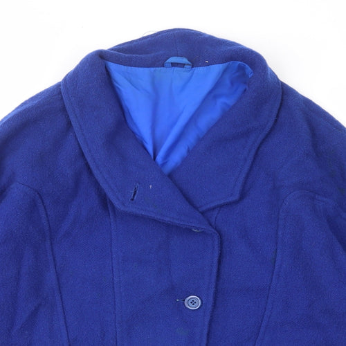 Littlewoods Womens Blue Jacket Size 12 Button - Pockets, Collared