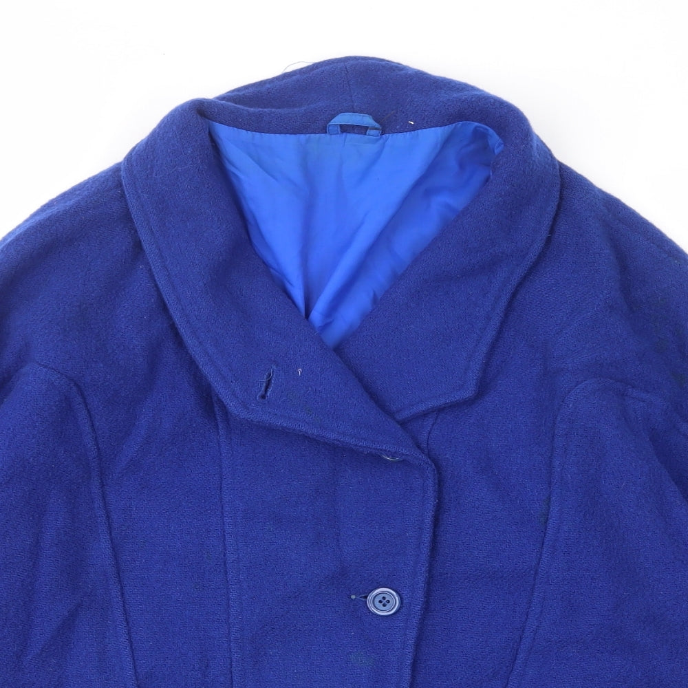 Littlewoods Womens Blue Jacket Size 12 Button - Pockets, Collared