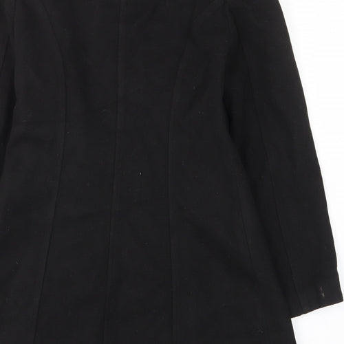 Tasan Womens Black Argyle/Diamond Overcoat Coat Size S Snap - Pockets, Embroided, Collared, Gitter