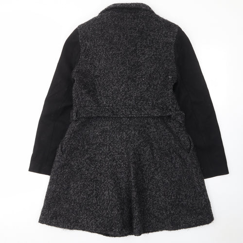 ASOS Womens Grey Overcoat Coat Size 10 Zip - Pockets, Belted