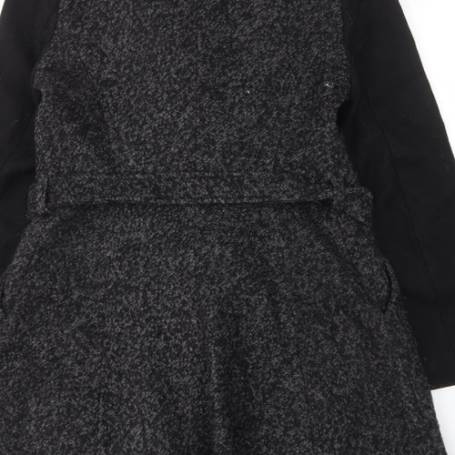 ASOS Womens Grey Overcoat Coat Size 10 Zip - Pockets, Belted