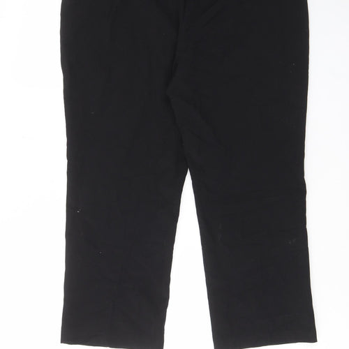 Bonmarché Womens Black Polyester Trousers Size 16 L25 in Regular - Elastic waist