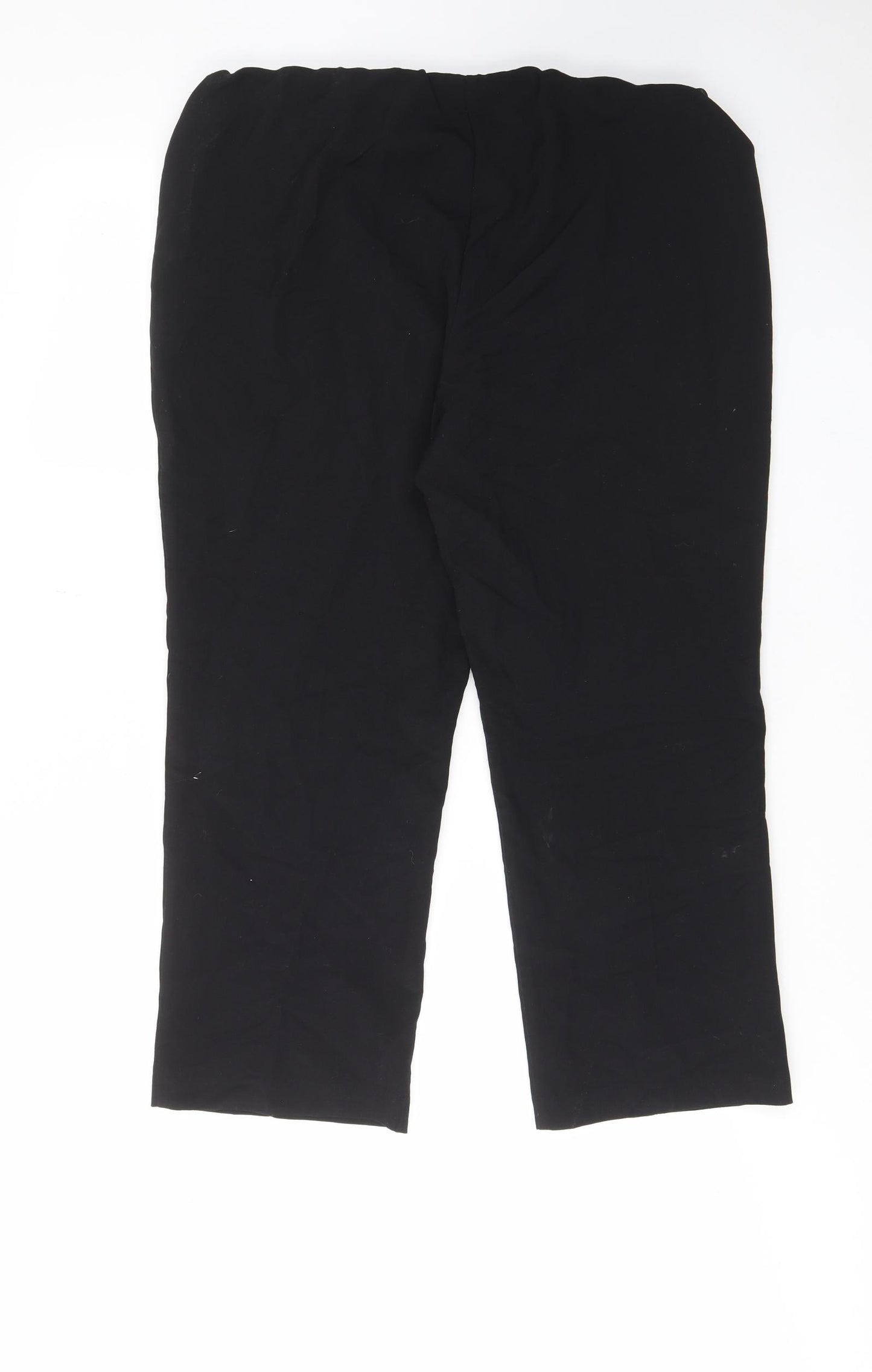 Bonmarché Womens Black Polyester Trousers Size 16 L25 in Regular - Elastic waist