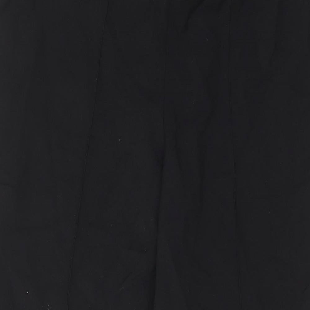 Bonmarché Womens Black Polyester Trousers Size 16 L25 in Regular - Elastic waist