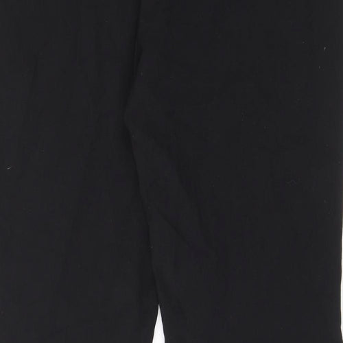 Bonmarché Womens Black Polyester Trousers Size 16 L25 in Regular - Elastic waist