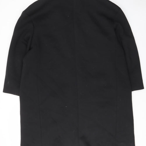 ASOS Womens Black Overcoat Coat Size 18 Button - Pockets