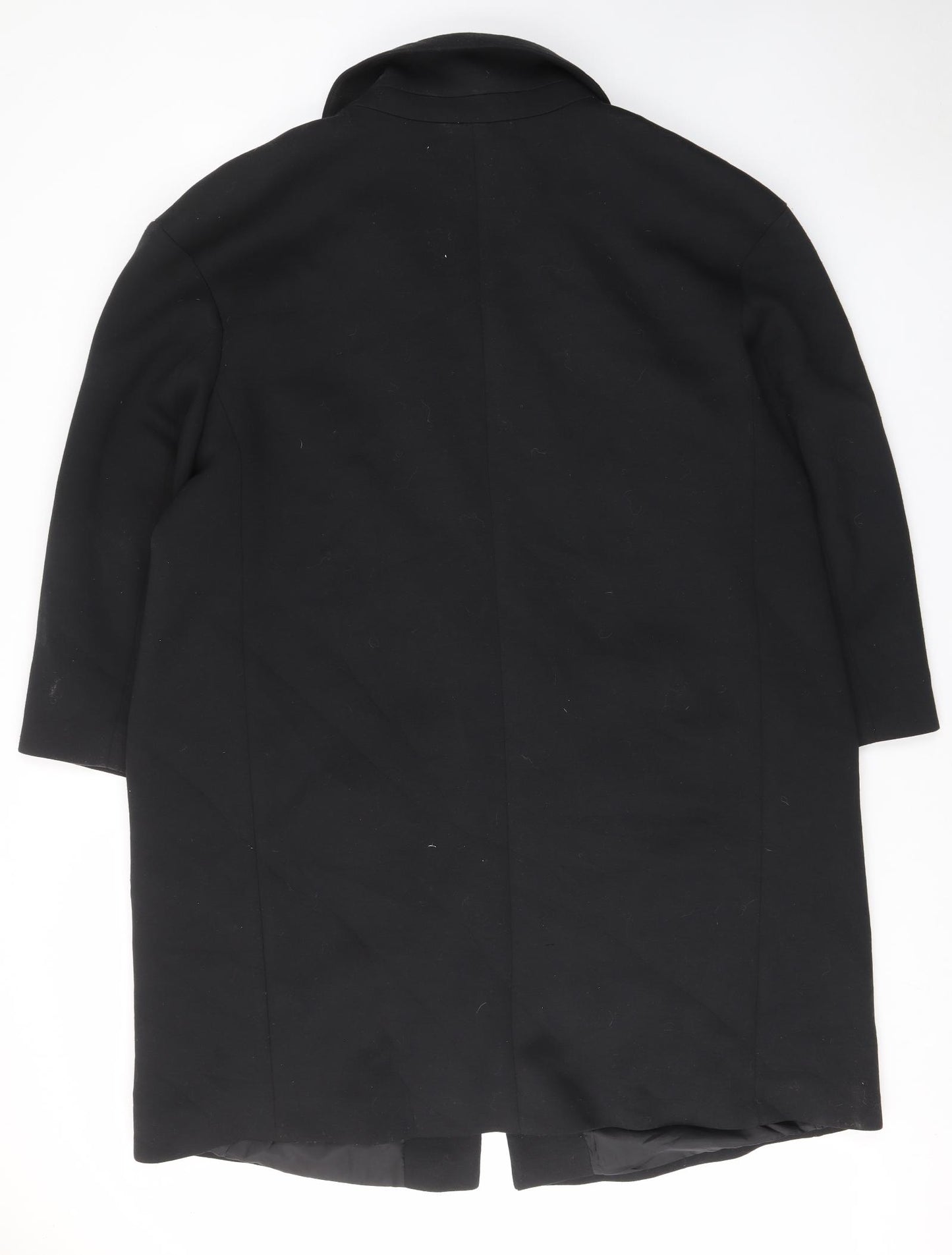 ASOS Womens Black Overcoat Coat Size 18 Button - Pockets