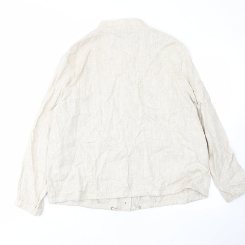 Marks and Spencer Womens Beige Jacket Size 14 Zip - Pockets