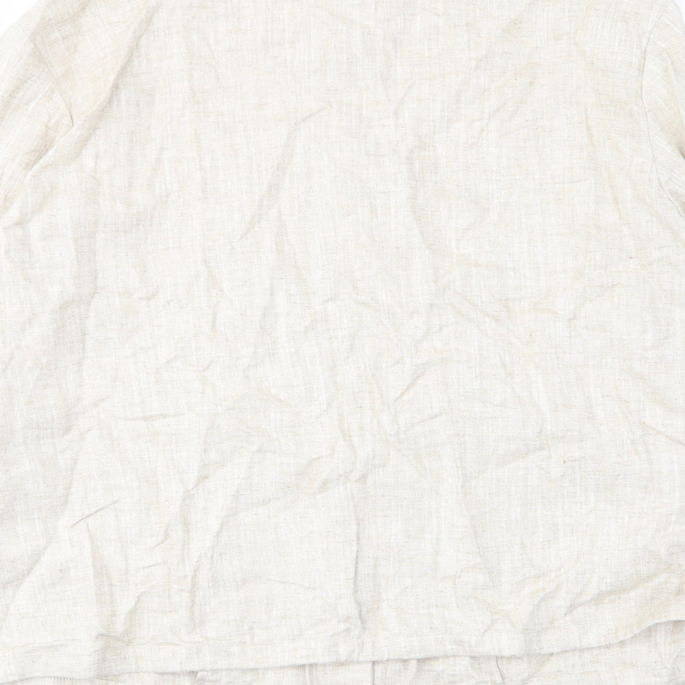 Marks and Spencer Womens Beige Jacket Size 14 Zip - Pockets