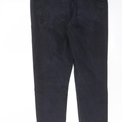 Topshop Womens Black Cotton Skinny Jeans Size 32 in L27 in Regular Zip - Pockets, Belt Loops