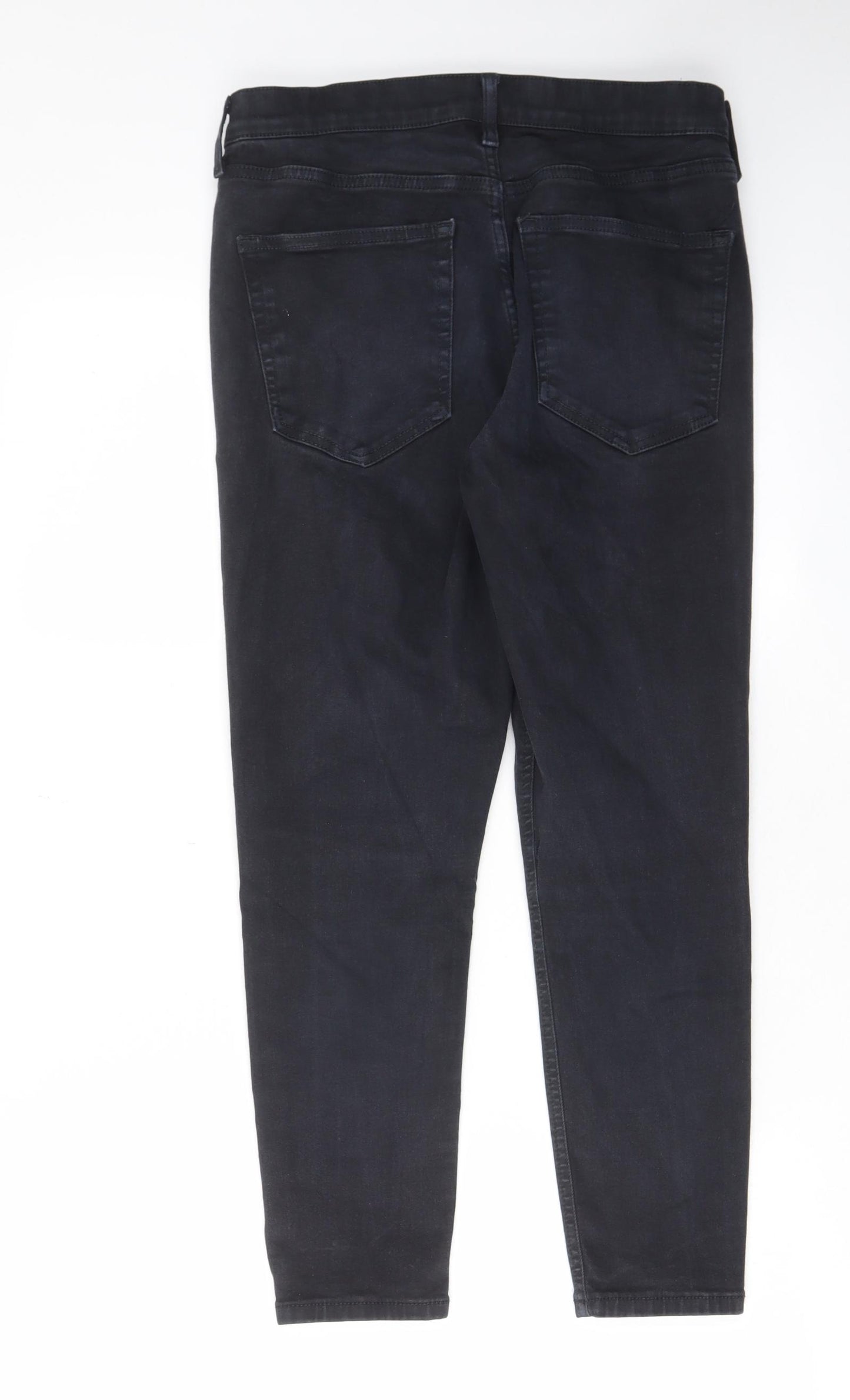 Topshop Womens Black Cotton Skinny Jeans Size 32 in L27 in Regular Zip - Pockets, Belt Loops
