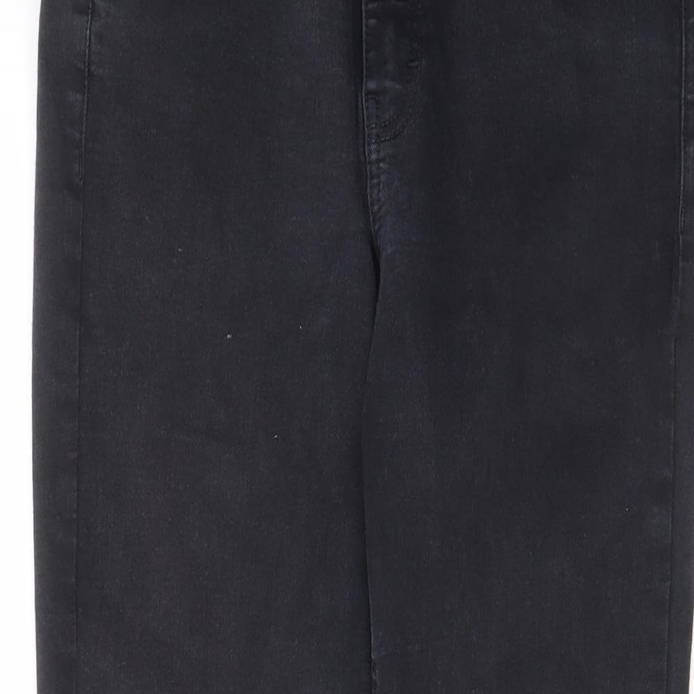 Topshop Womens Black Cotton Skinny Jeans Size 32 in L27 in Regular Zip - Pockets, Belt Loops