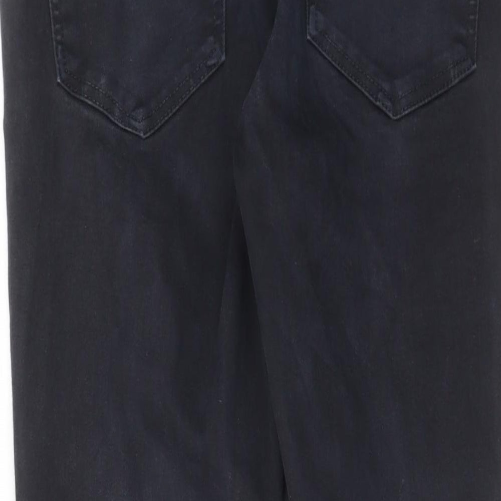 Topshop Womens Black Cotton Skinny Jeans Size 32 in L27 in Regular Zip - Pockets, Belt Loops