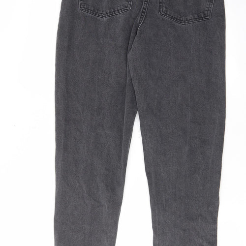 Denim & Co. Womens Grey Cotton Straight Jeans Size 8 L28 in Regular Zip - Pockets, Belt Loops